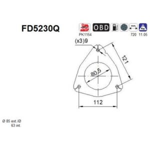 AS FD5230Q - Filtre à particules / à suie, échappement