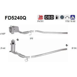 AS FD5240Q - Filtre à particules / à suie, échappement