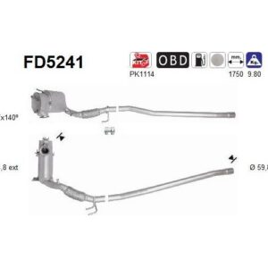 AS FD5241 - Filtre à particules / à suie, échappement
