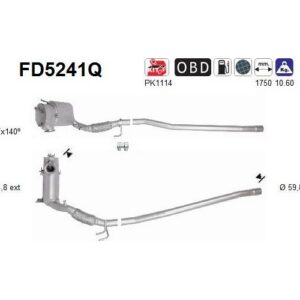 AS FD5241Q - Filtre à particules / à suie, échappement