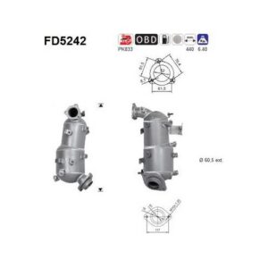 AS FD5242 - Filtre à particules / à suie, échappement