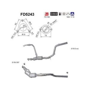 AS FD5243 - Filtre à particules / à suie, échappement
