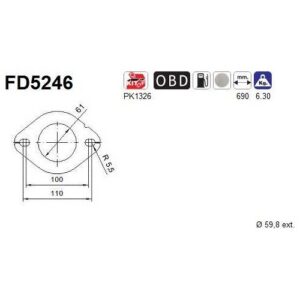 AS FD5246 - Filtre à particules / à suie, échappement