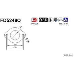 AS FD5246Q - Filtre à particules / à suie, échappement