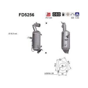 AS FD5256 - Filtre à particules / à suie, échappement