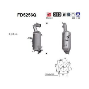 AS FD5256Q - Filtre à particules / à suie, échappement