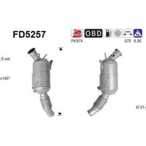 AS FD5257 - Filtre à particules / à suie, échappement