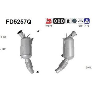 AS FD5257Q - Filtre à particules / à suie, échappement