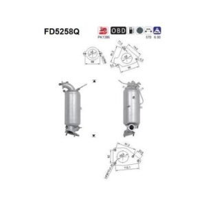 AS FD5258Q - Filtre à particules / à suie, échappement