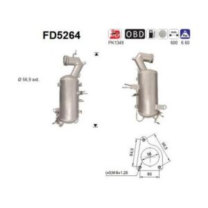 AS FD5264 - Filtre à particules / à suie, échappement