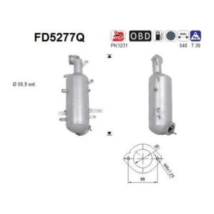 AS FD5277Q - Filtre à particules / à suie, échappement