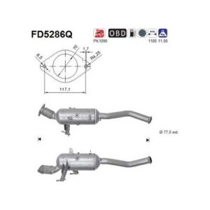 AS FD5286Q - Filtre à particules / à suie, échappement