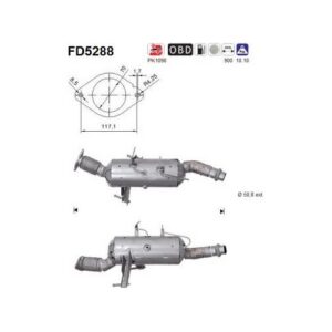 AS FD5288 - Filtre à particules / à suie, échappement