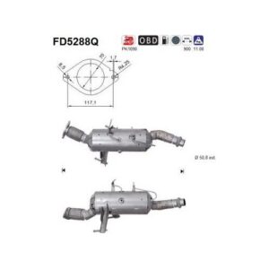 AS FD5288Q - Filtre à particules / à suie, échappement