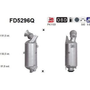 AS FD5296Q - Filtre à particules / à suie, échappement