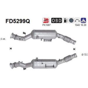 AS FD5299Q - Filtre à particules / à suie, échappement