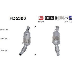 AS FD5300 - Filtre à particules / à suie, échappement