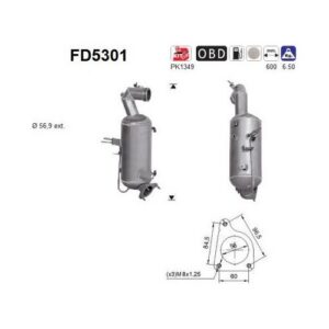 AS FD5301 - Filtre à particules / à suie, échappement