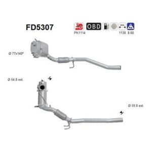 AS FD5307 - Filtre à particules / à suie, échappement