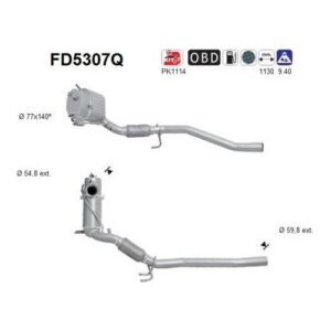 AS FD5307Q - Filtre à particules / à suie, échappement