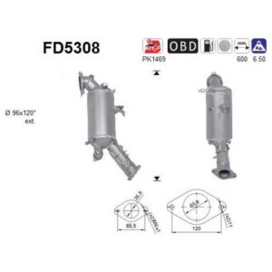 AS FD5308 - Filtre à particules / à suie, échappement