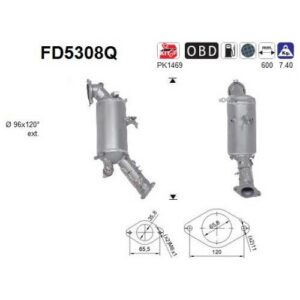 AS FD5308Q - Filtre à particules / à suie, échappement