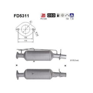 AS FD5311 - Filtre à particules / à suie, échappement