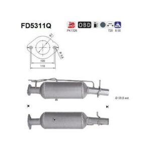 AS FD5311Q - Filtre à particules / à suie, échappement