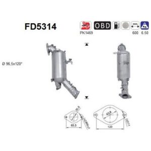 AS FD5314 - Filtre à particules / à suie, échappement