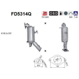AS FD5314Q - Filtre à particules / à suie, échappement