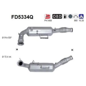 AS FD5334Q - Filtre à particules / à suie, échappement