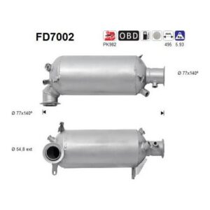 AS FD7002 - Filtre à particules / à suie, échappement
