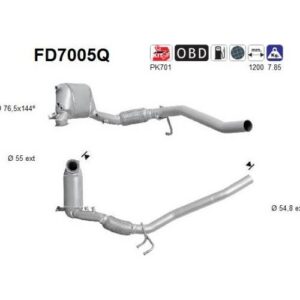AS FD7005Q - Filtre à particules / à suie, échappement
