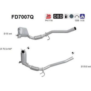 AS FD7007Q - Filtre à particules / à suie, échappement