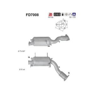 AS FD7008 - Filtre à particules / à suie, échappement