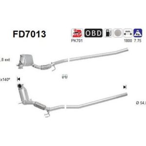 AS FD7013 - Filtre à particules / à suie, échappement