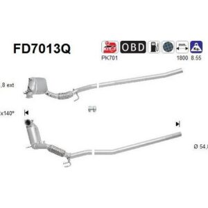 AS FD7013Q - Filtre à particules / à suie, échappement