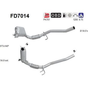 AS FD7014 - Filtre à particules / à suie, échappement