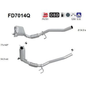 AS FD7014Q - Filtre à particules / à suie, échappement
