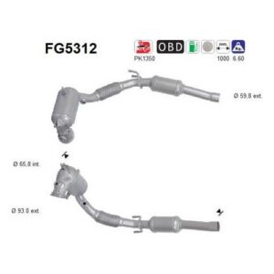 AS FG5312 - Filtre à particules / à suie, échappement
