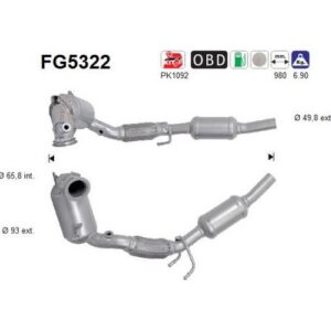 AS FG5322 - Filtre à particules / à suie, échappement