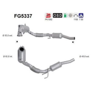 AS FG5337 - Filtre à particules / à suie, échappement
