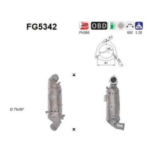 AS FG5342 - Filtre à particules / à suie, échappement