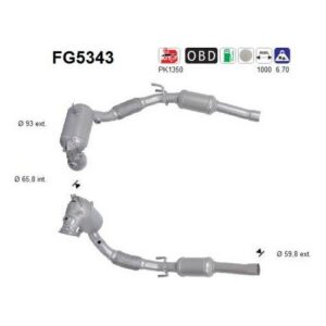 AS FG5343 - Filtre à particules / à suie, échappement