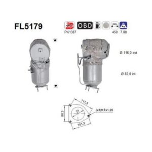 AS FL5179 - Filtre à particules / à suie, échappement