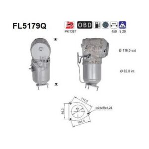 AS FL5179Q - Filtre à particules / à suie, échappement