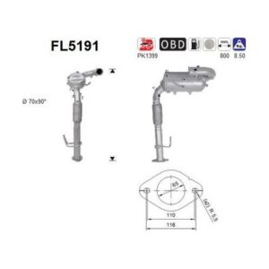 AS FL5191 - Filtre à particules / à suie, échappement