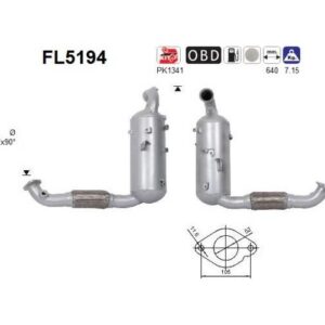 AS FL5194 - Filtre à particules / à suie, échappement