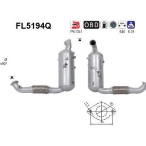 AS FL5194Q - Filtre à particules / à suie, échappement