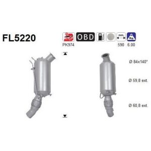 AS FL5220 - Filtre à particules / à suie, échappement